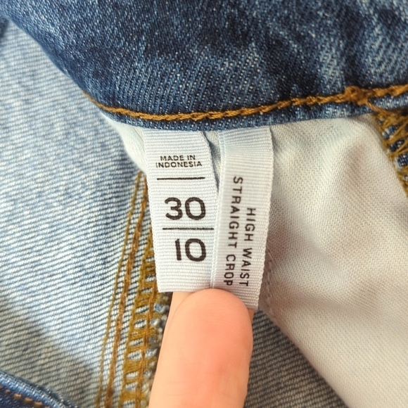 Loft Classic Medium Wash High Waist Slim Straight Leg Ankle Cropped Jeans 30/10 - Picture 9 of 15